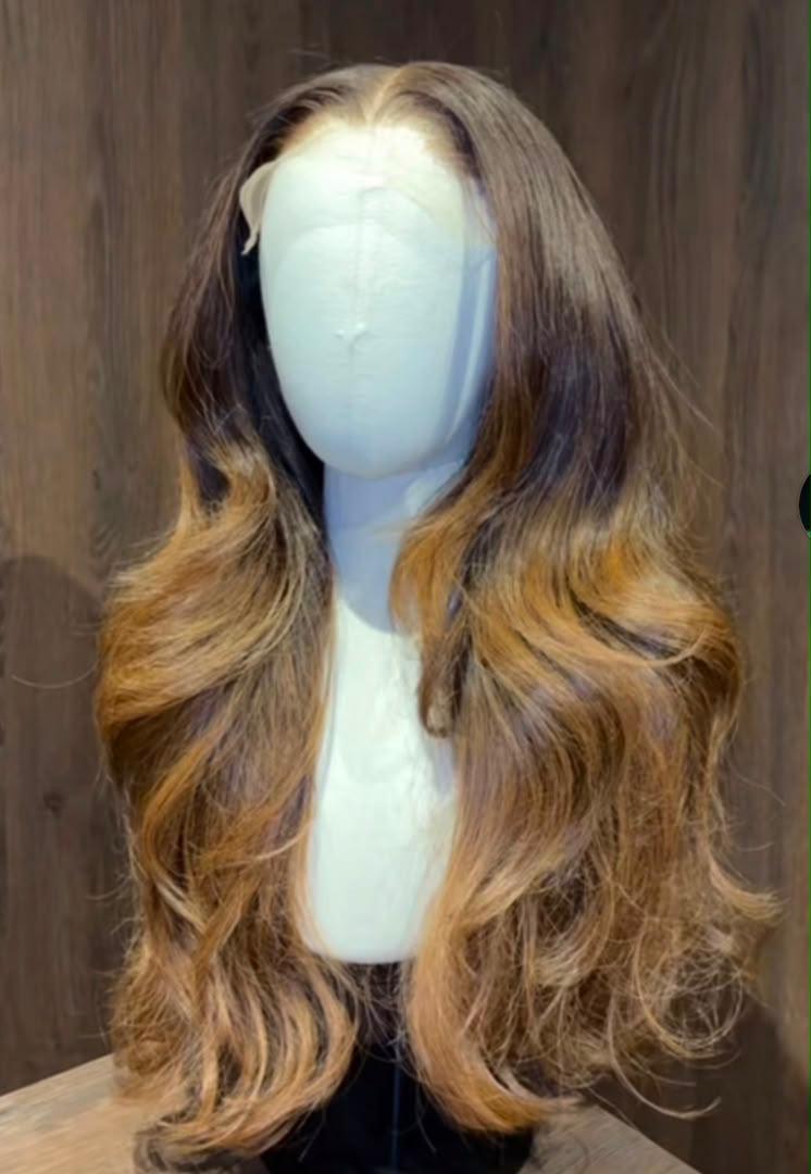 2 toned raw wavy luxury human hair wig