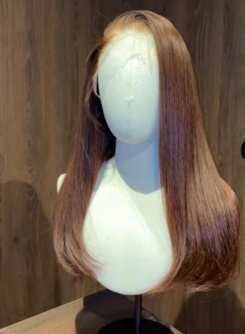 brown bonestraight luxury human hair wig