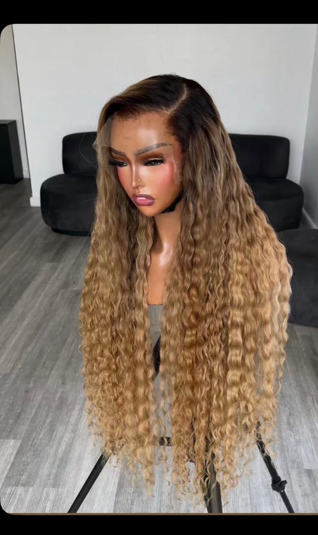 Custom colored deepwave luxury human hair wig
