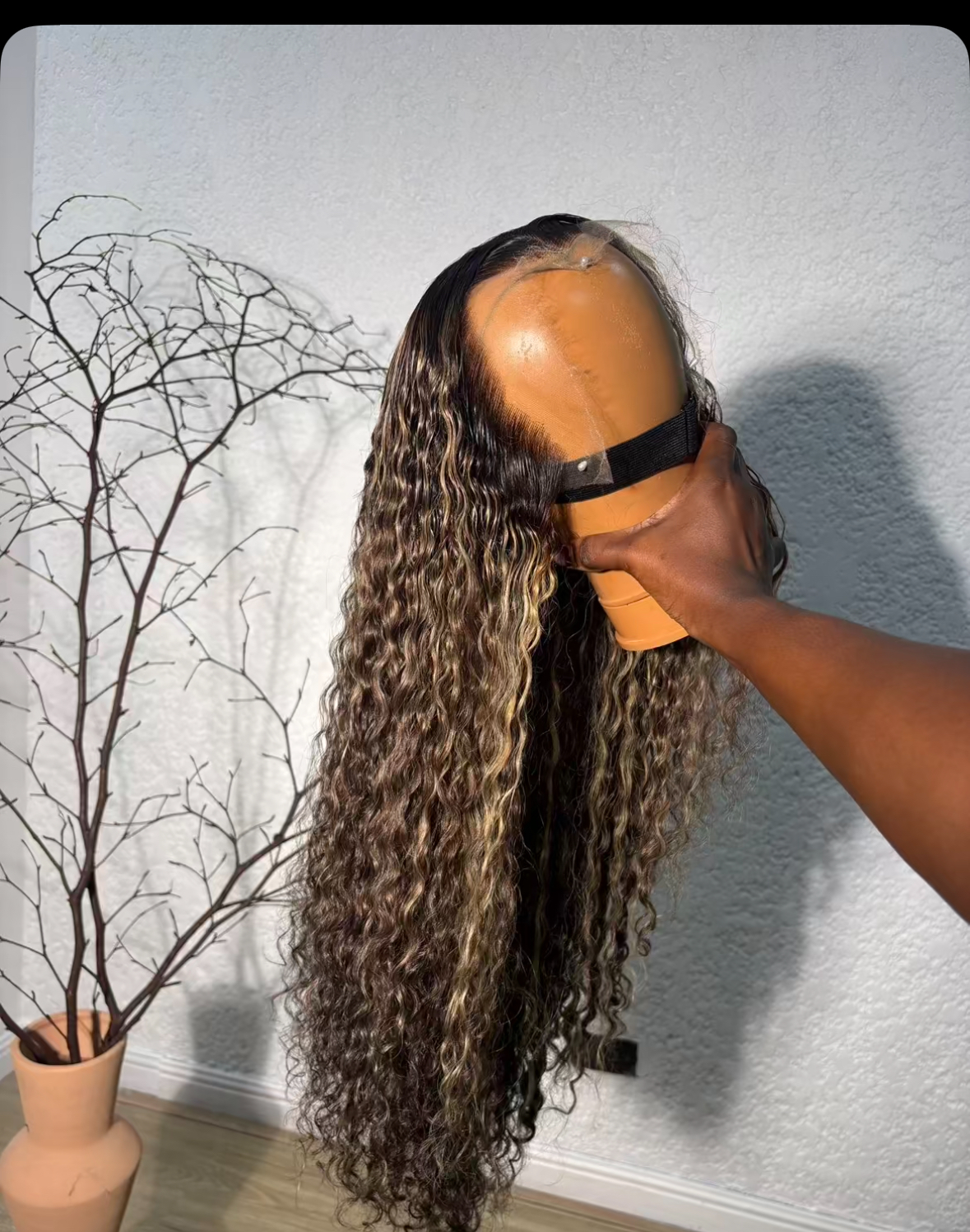 Custom colored deepwave luxury human hair wig
