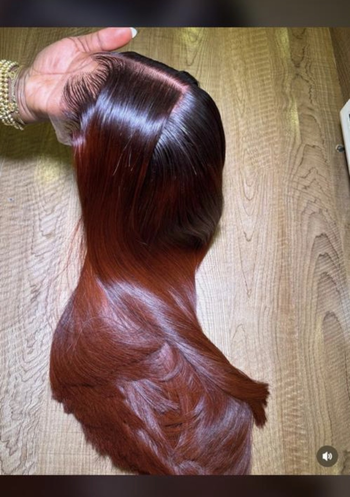 Ombré bonestraight luxury human hair wig