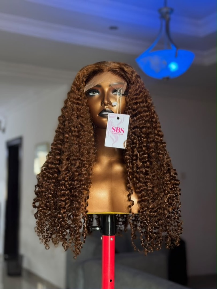 Brown pixie curls luxury human hair wig